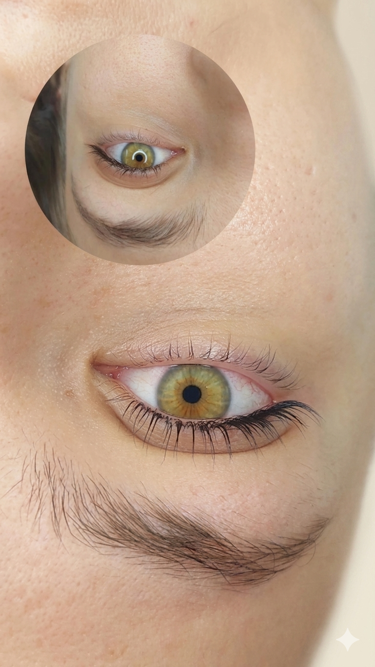 Before/after lash lift — δουλειά μαθήτριας 01